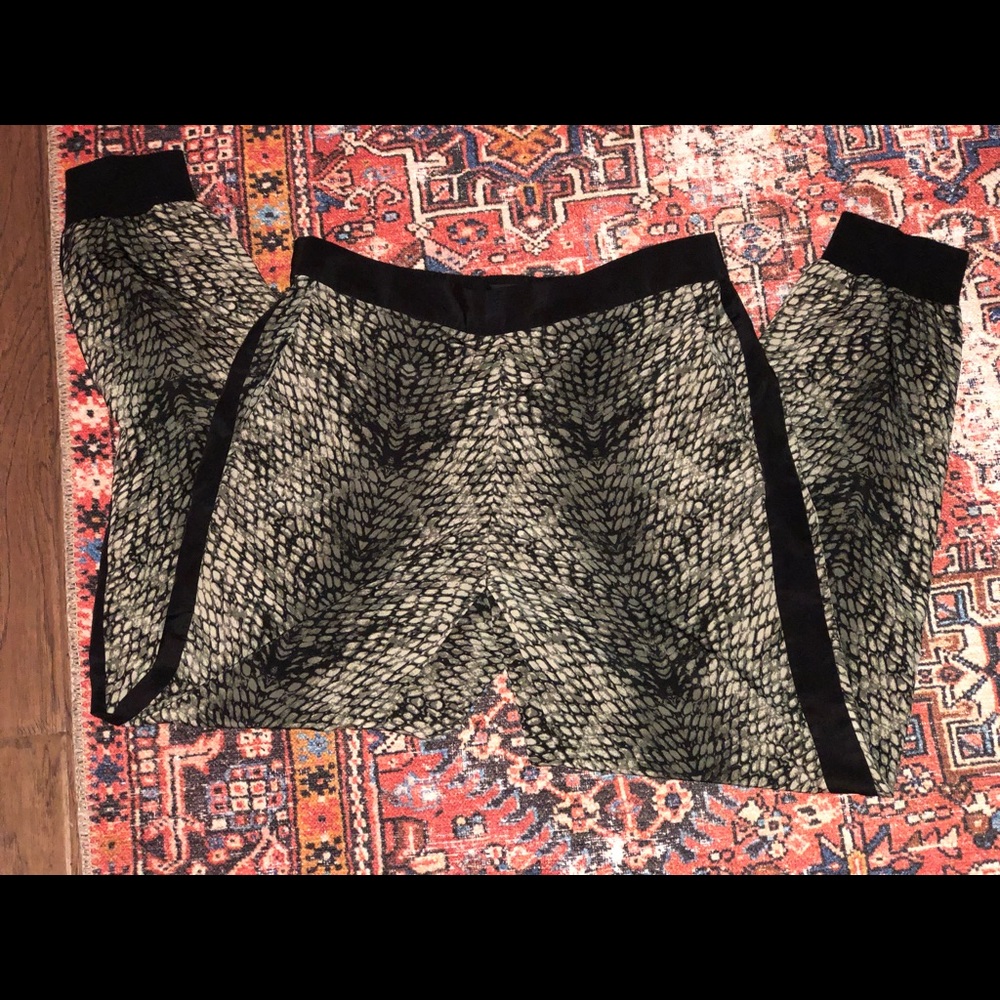 TROUVE SILK SNAKE SKIN TUXEDO PANTS